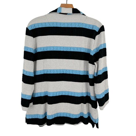 Cheryl Nash Women's size  XL Striped Button-Up knit Jacket knit - Picture 6 of 10